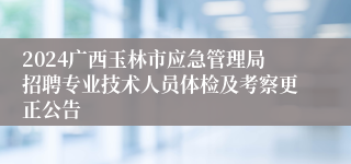 2024广西玉林市应急管理局招聘专业技术人员体检及考察更正公告